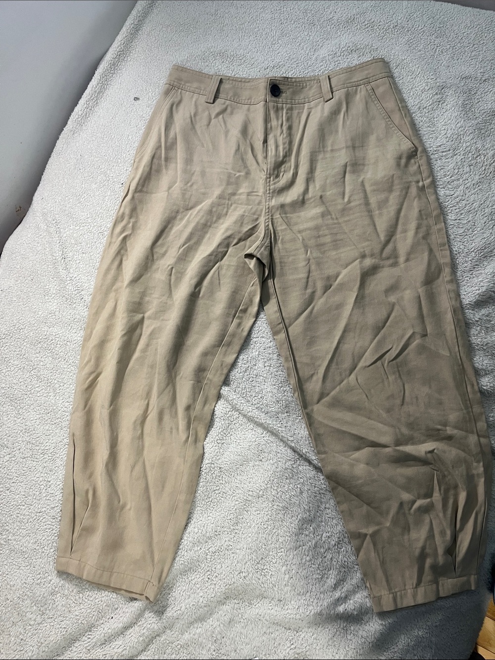 Zara Light Khaki Cotton Chinos B025